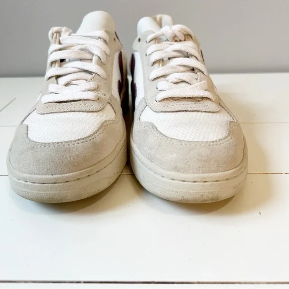 Veja V-10 Suede Mesh Sneakers White Purple Size 6 EU 37